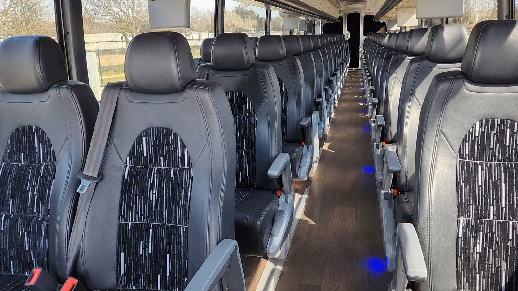 56 passenger charter bus inside