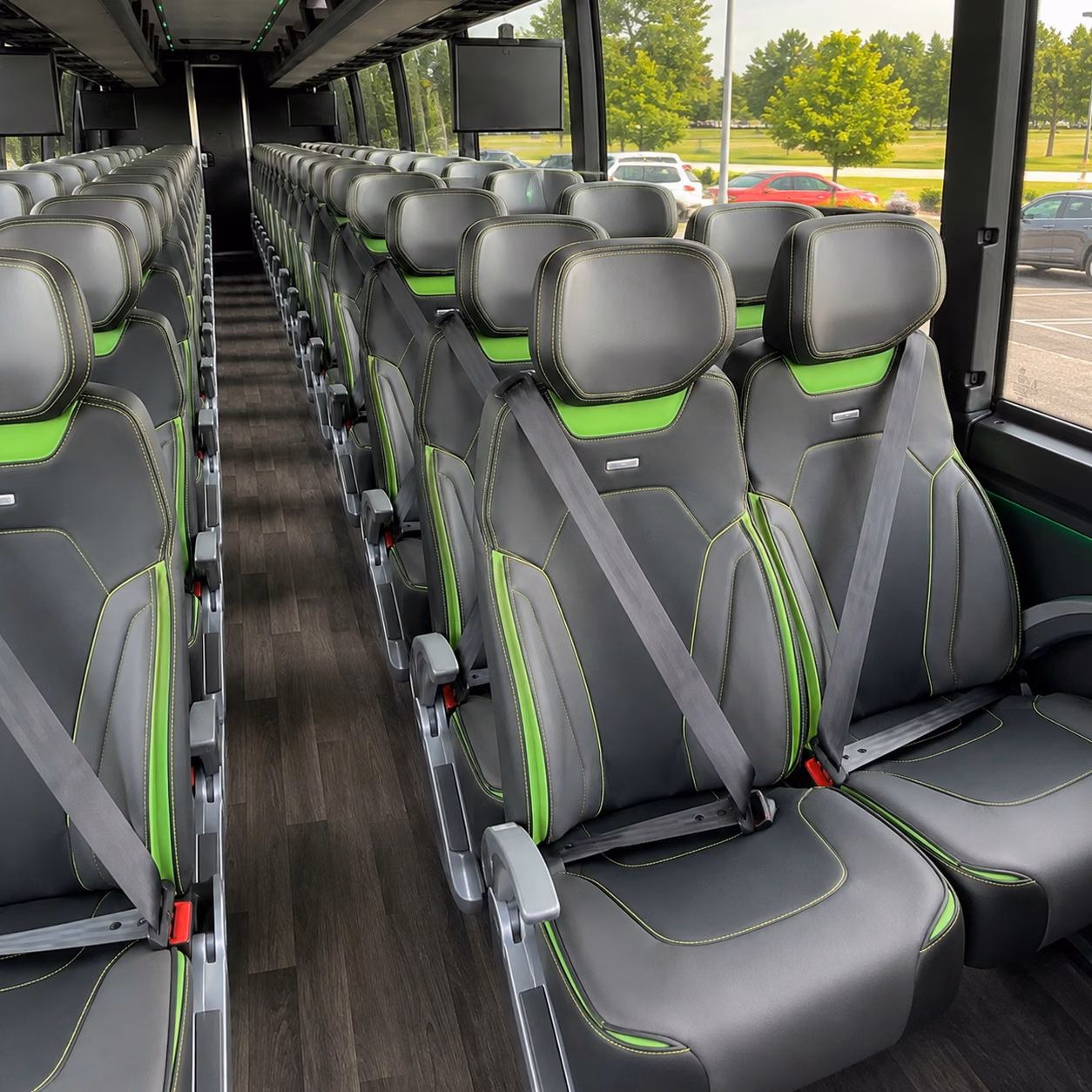 pueblo charter bus rental interior